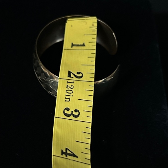 Vintage Engraved Gold Fill Cuff Bracelet For Small Wrist Stamped - Picture 3 of 4